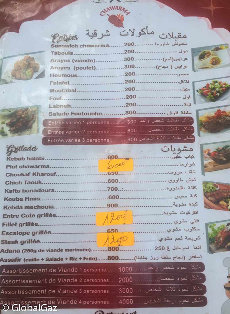 algeria food menu GlobalGaz