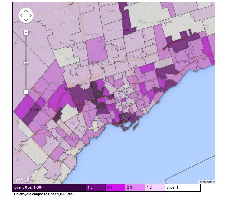 Interactive map Ontario sexually transmitted diseases by postal code Globalnews.ca