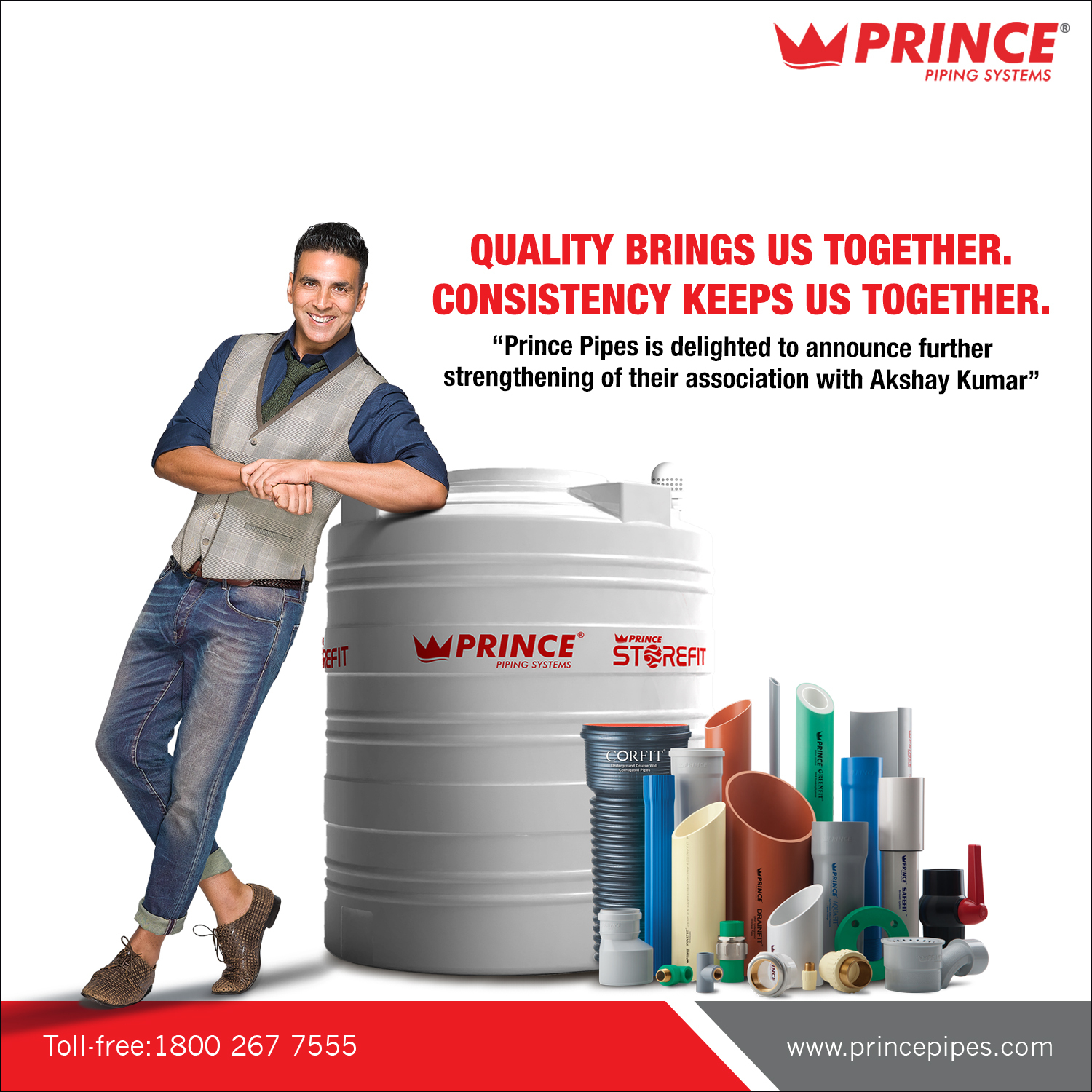 Prince Pipes ropes in Akshay Kumar, for its newly launched Water Tank