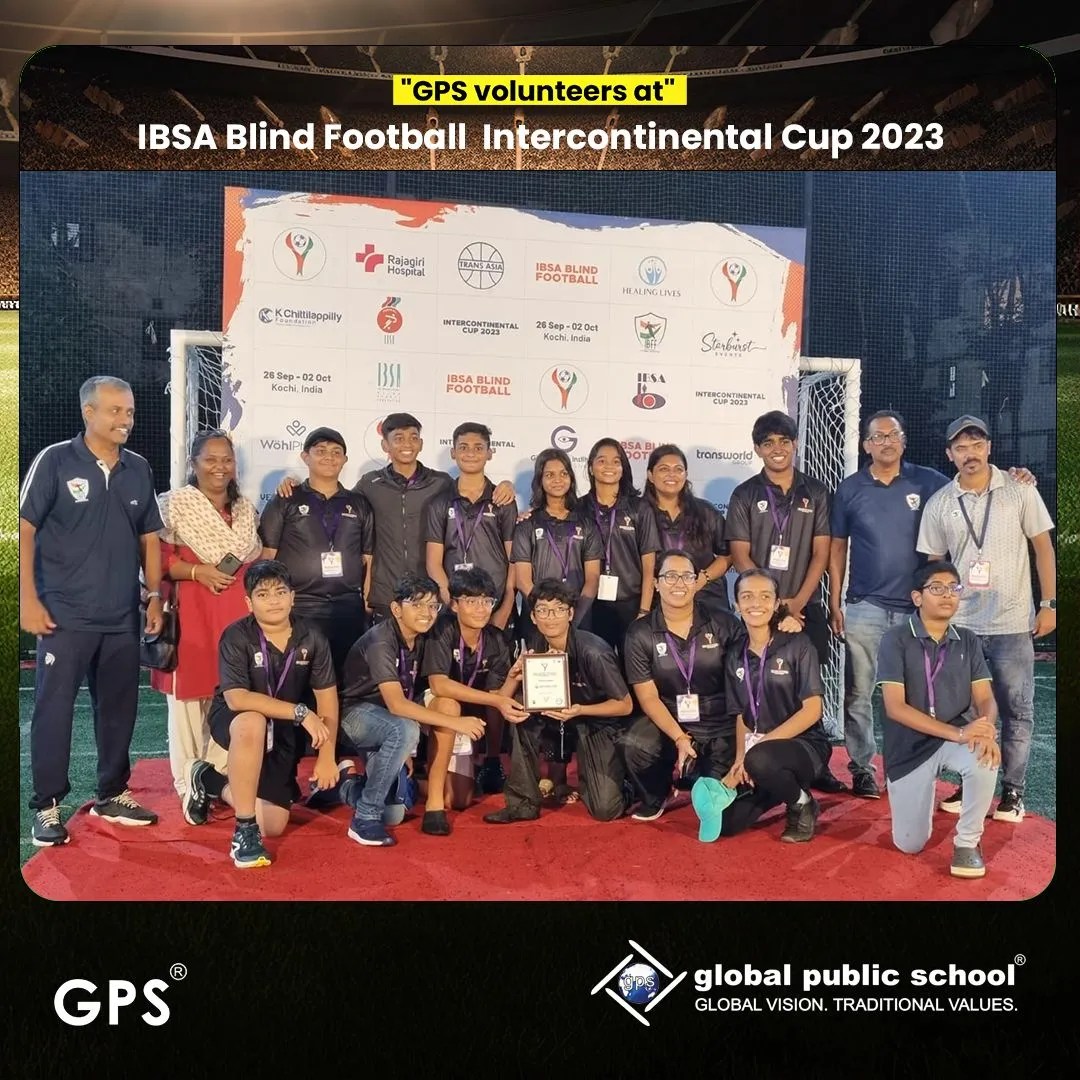 GPS Students volunteer for the Blind Football Intercontinental Cup 2023