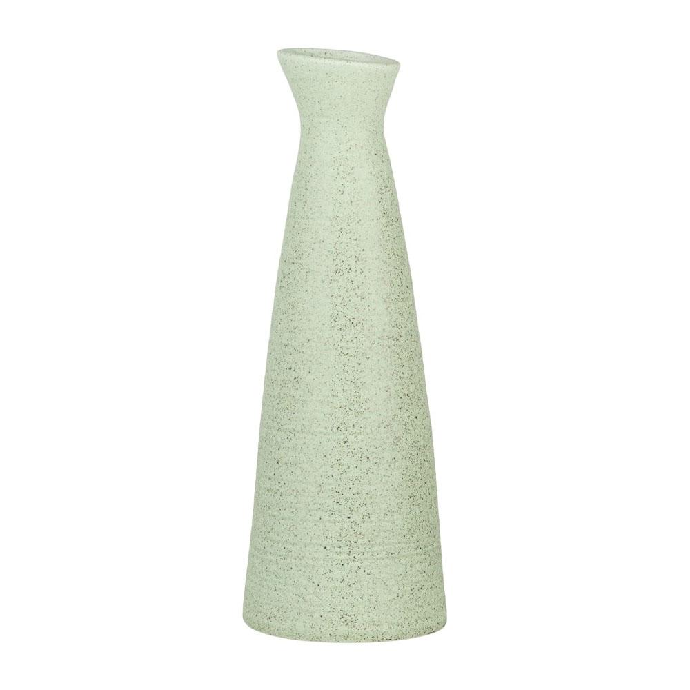 Large Vintage Speckled Tall Green Ceramic Flower Vase Dongsheng
