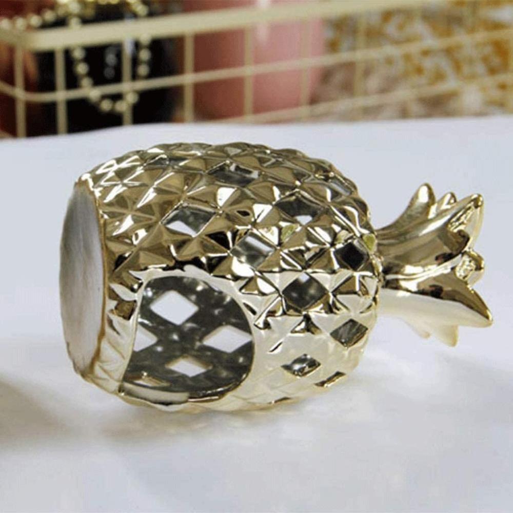 Gold Ceramic Pineapple Candle Holder Dongsheng