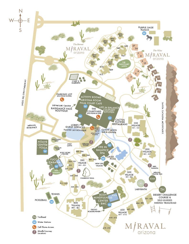 Property Map of Miraval Arizona Resort & Spa, AZ, United States