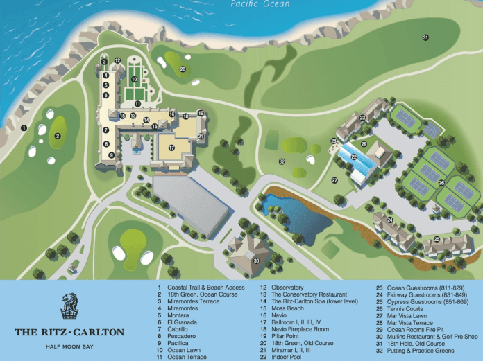 Resort Map of The RitzCarlton, Half Moon Bay, CA , United States
