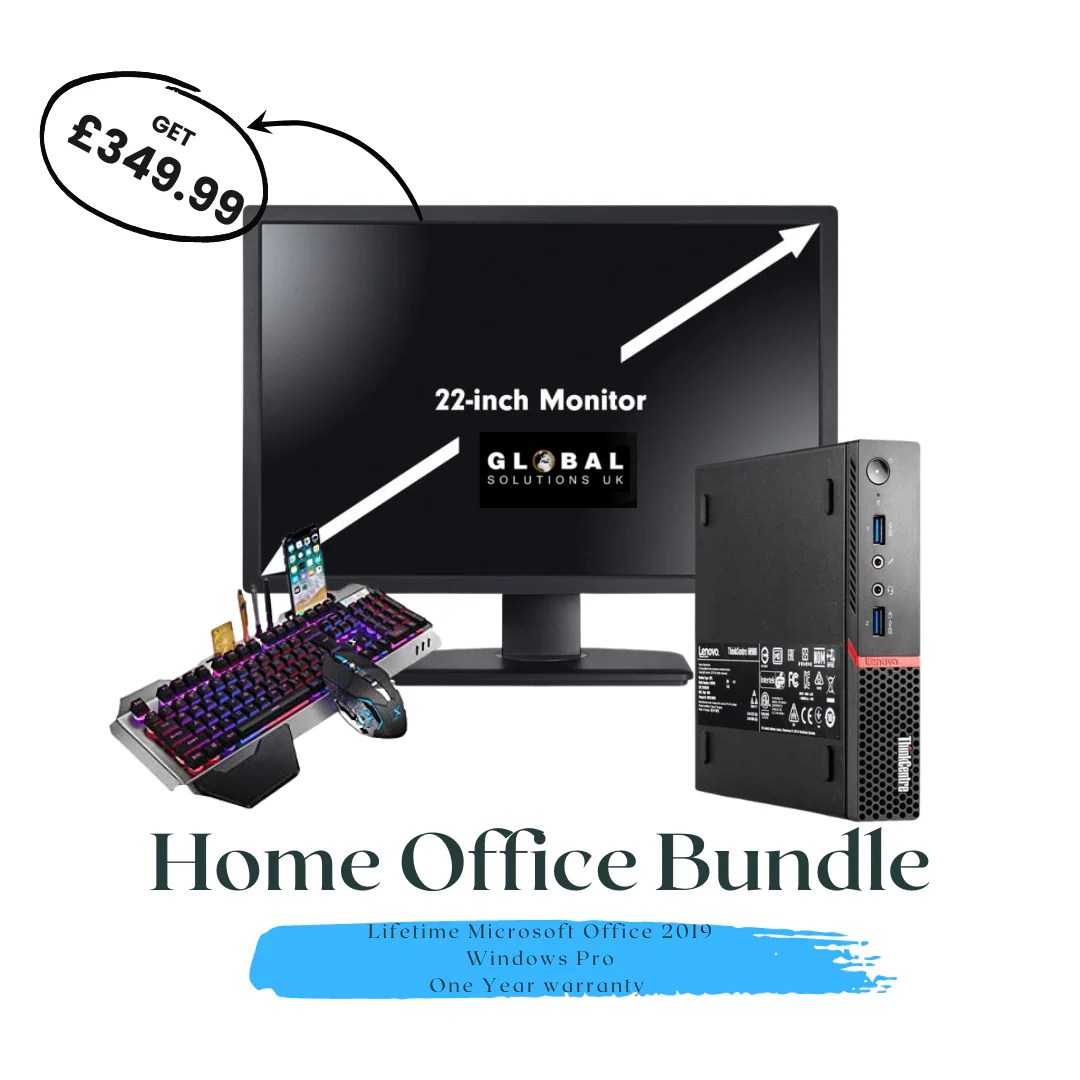 Home Office SFF Desktop computer Bundle Lenovo think Centre M900 3