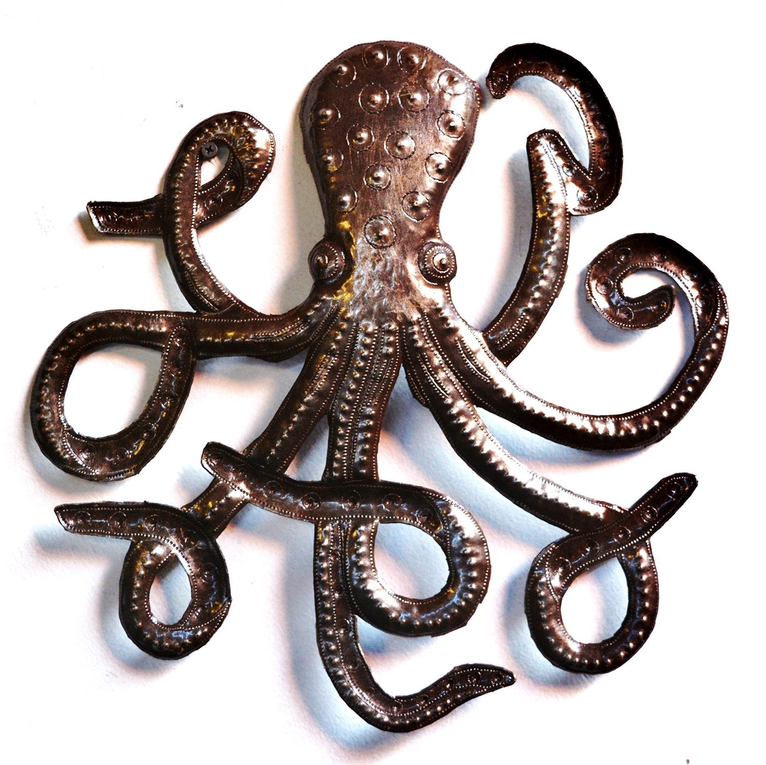 Octopus Steel Art, Beach, Sea , Recycled Haiti Metal Wall Art, Ocean