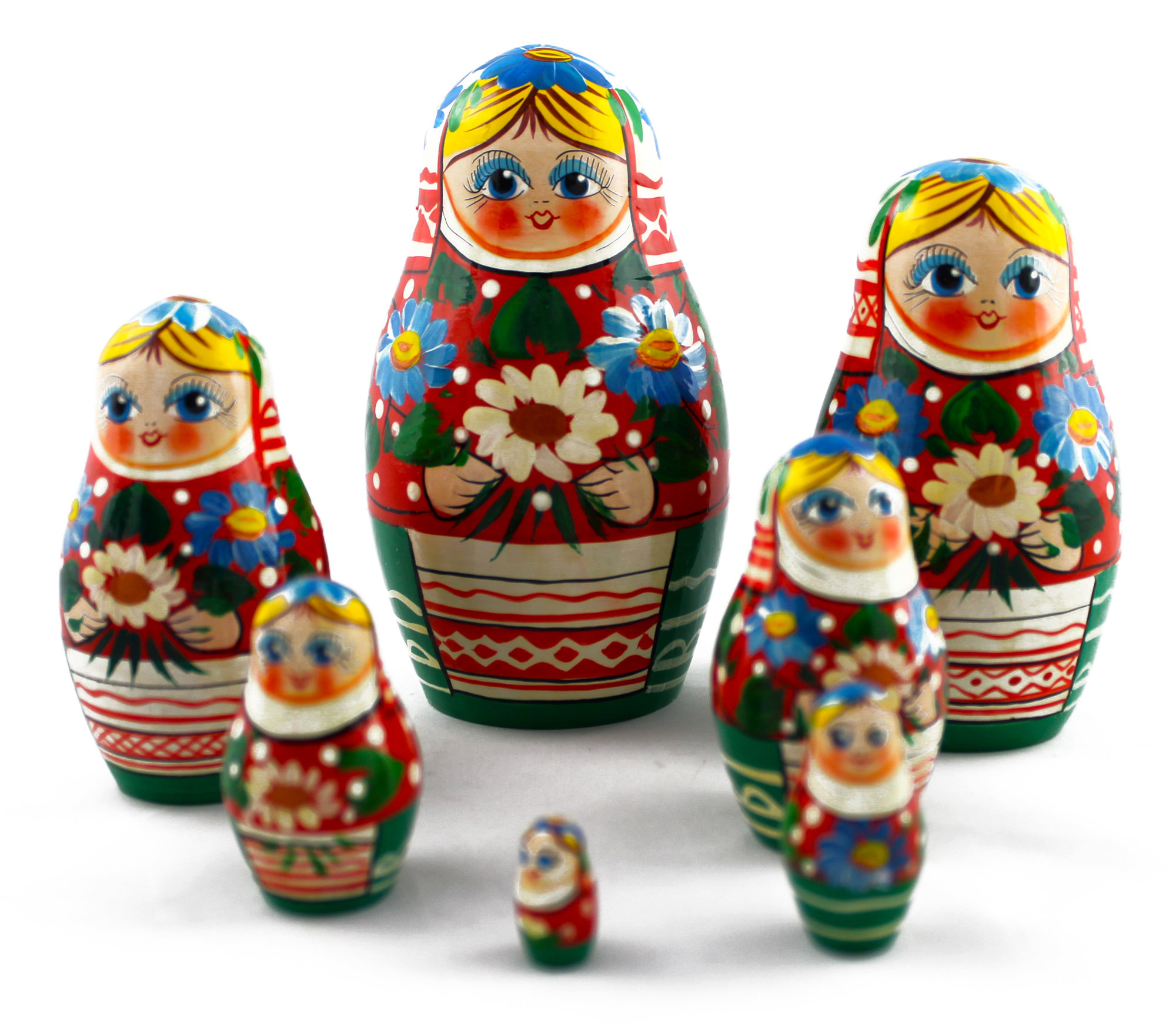 Nesting Russian Wooden Dolls Matryoshka Traditional Handmade Souvenirs