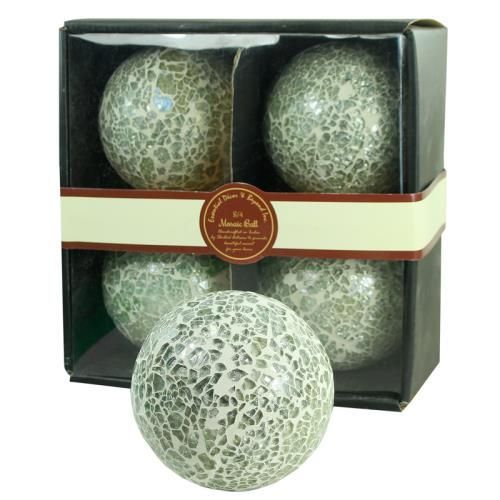 Mosaic Orb Set of 4 Decorative Balls Spheres Vase Fillers Balls
