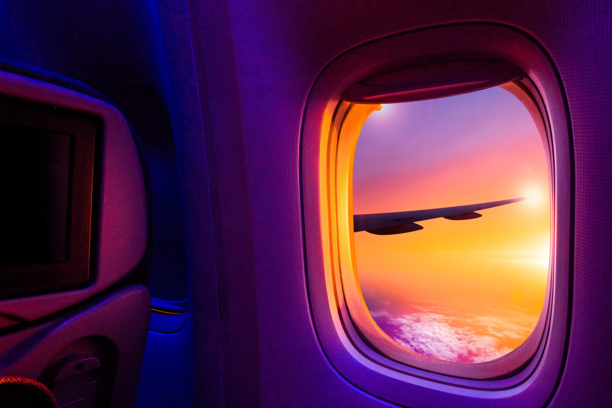 Aircraft window sunset Globetrender