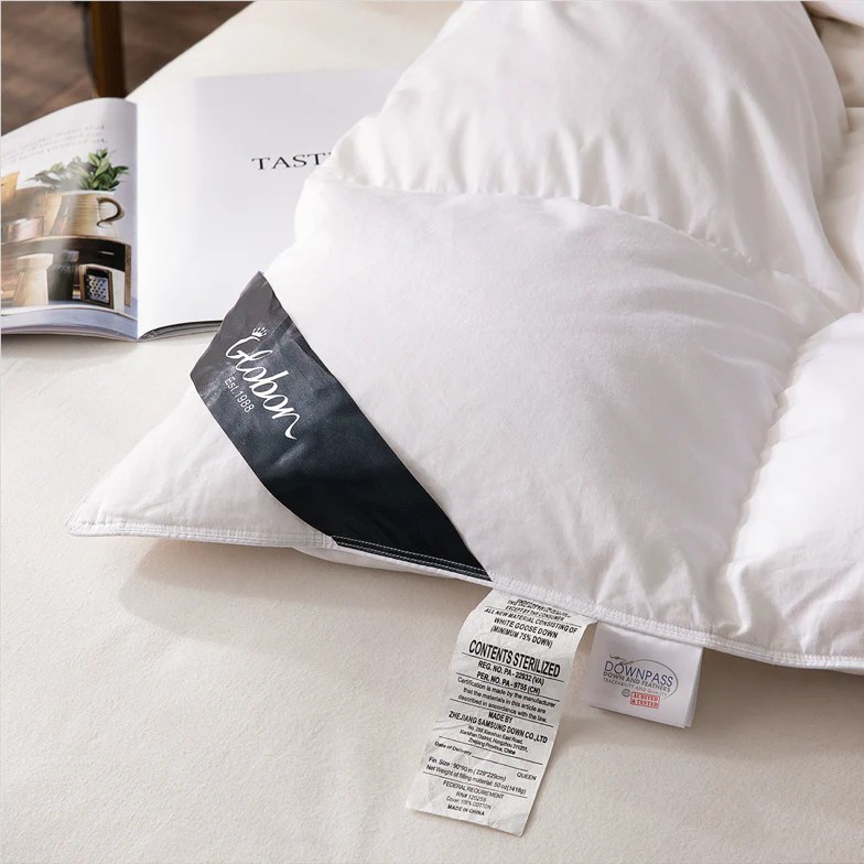 Winter White Goose Down Comforter Texcote NanoTreated, 700 FP, 400 TC
