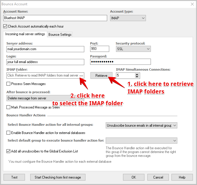How to Use Bluehost Email Settings in EasyMail7 ⋆ GLOCKSOFT KB