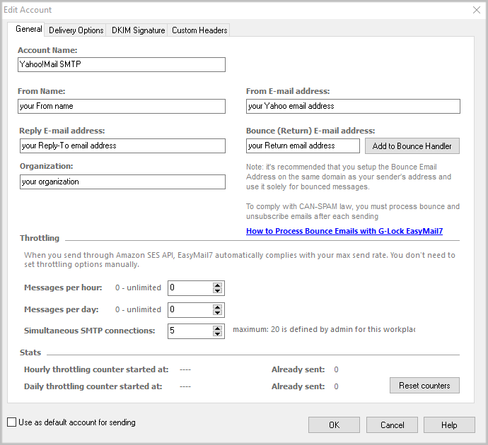 How to Use Yahoo!Mail Email Settings in EasyMail7 ⋆ GLOCKSOFT KB