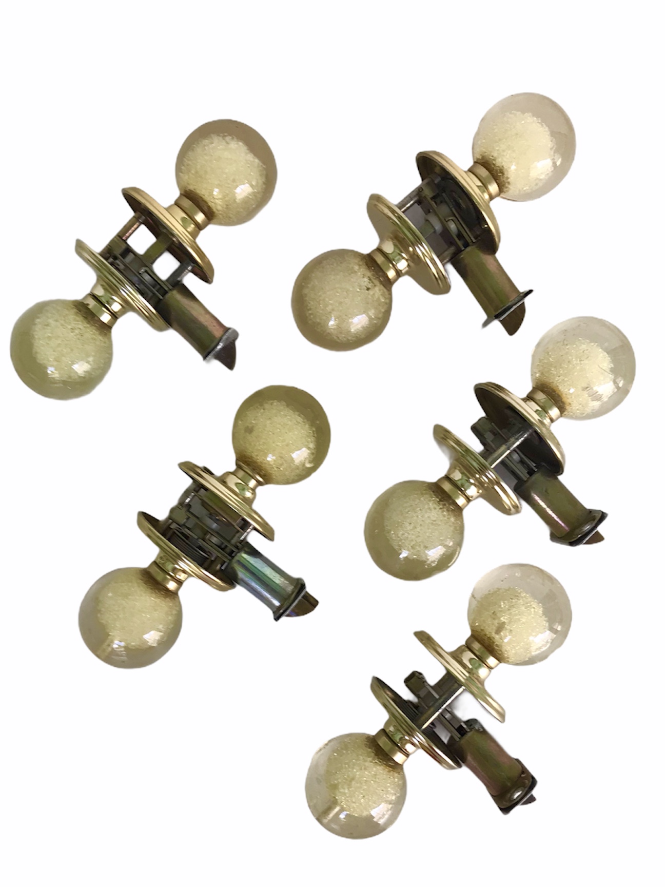 Ruth Richmond Clear Lucite with Bubbly Inclusions Door Handles Knobs