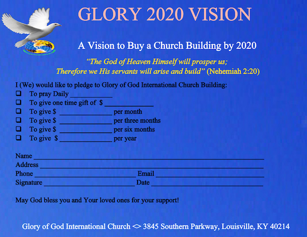 Glory 2020 Vision Glory Of God International Church