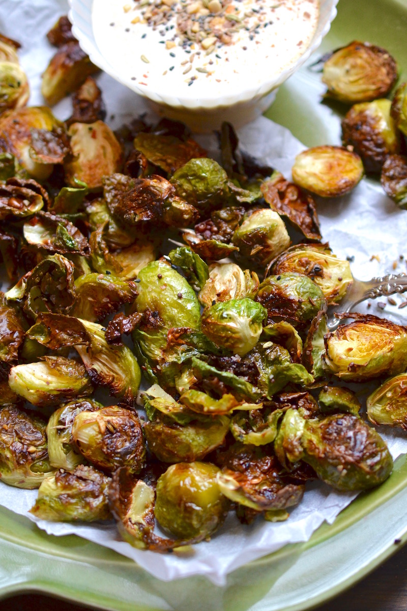 Crispy Brussels Sprouts with Mustard Dipping Sauce Glory Kitchen