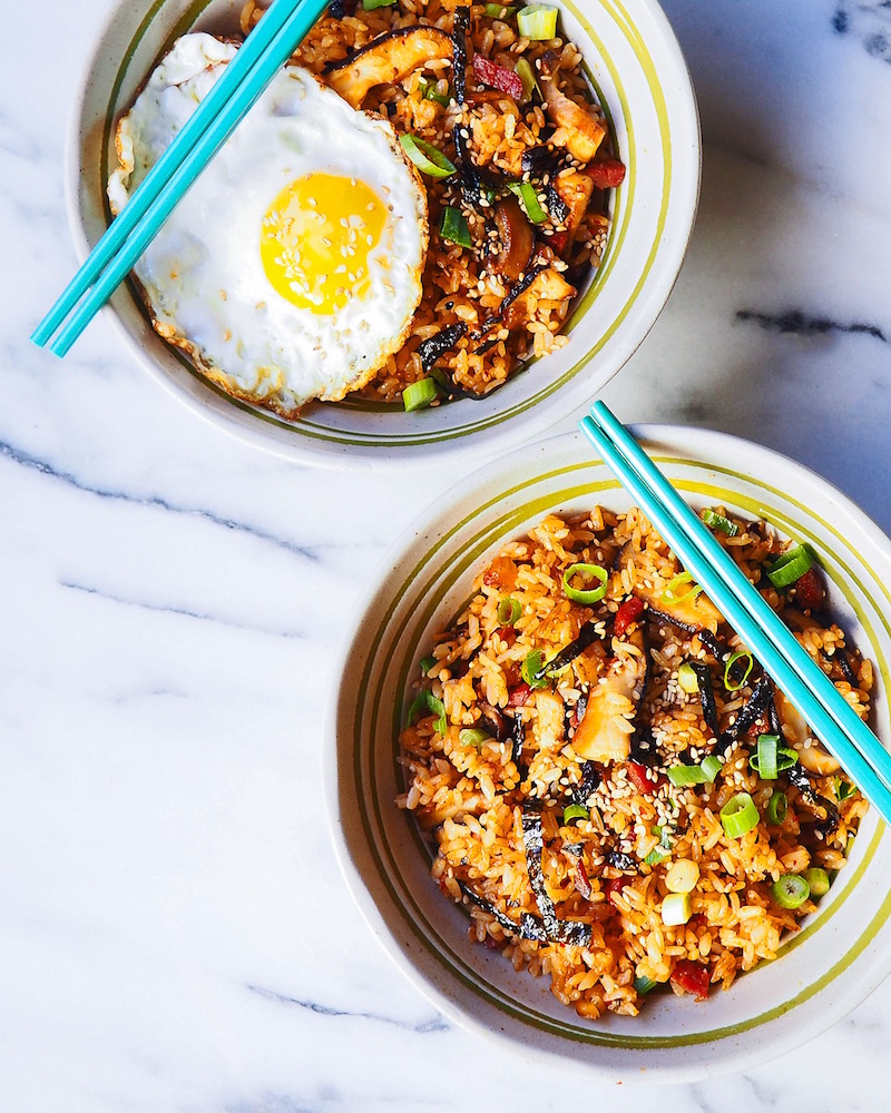 KIMCHI FRIED RICE WITH MUSHROOMS AND CHORIZO Glory Kitchen