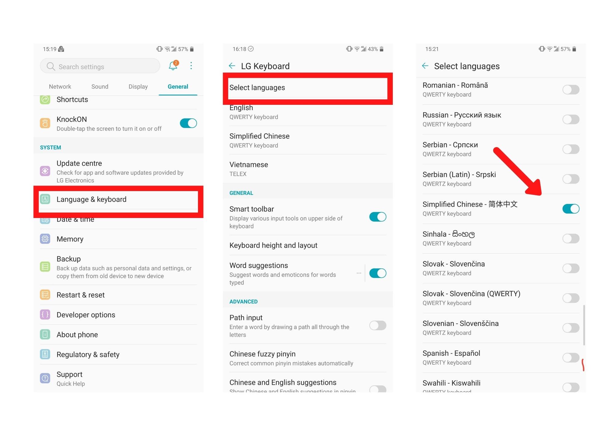 Set up Chinese keyboard for Write game