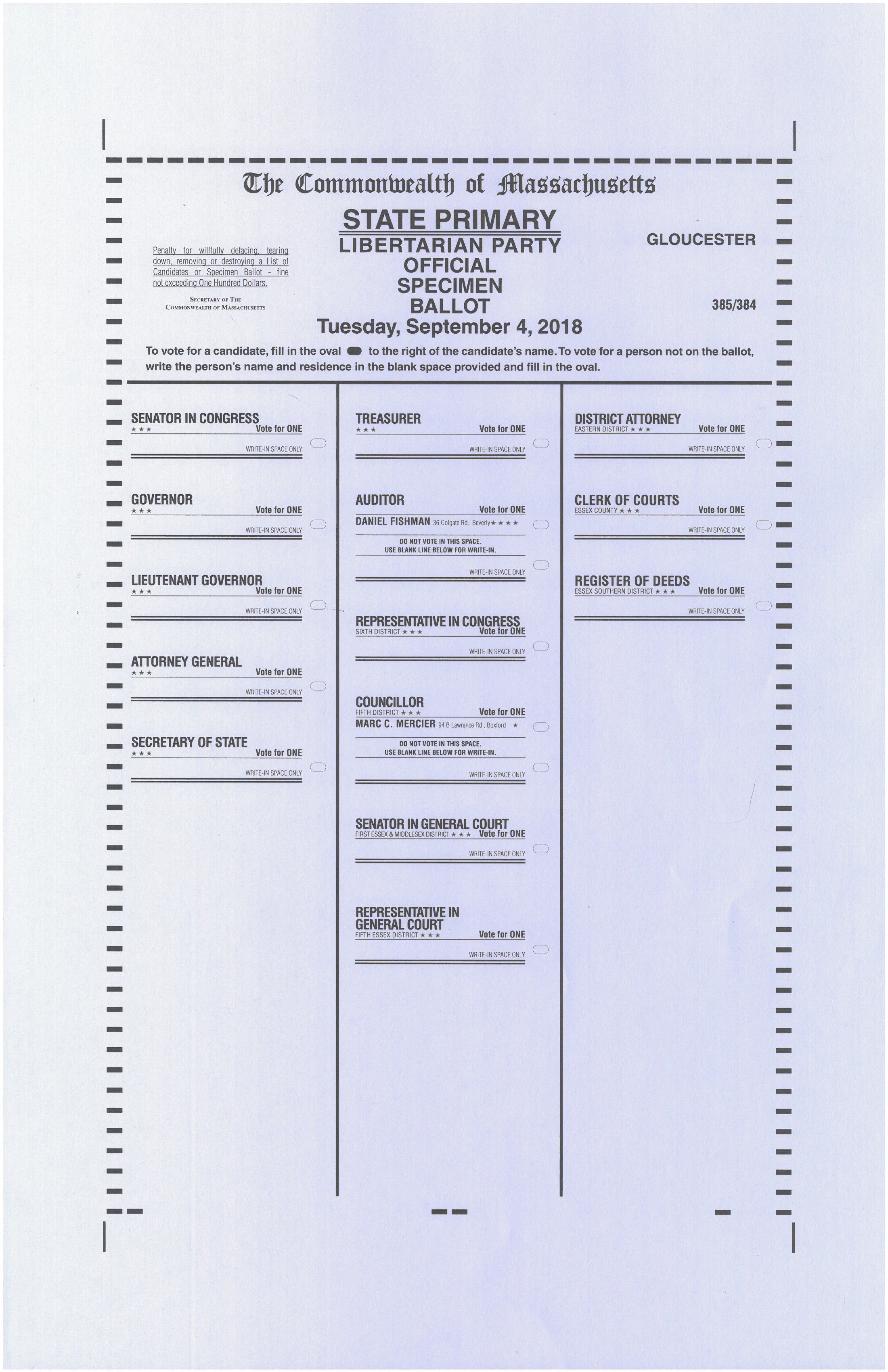 Gloucester Ma Voter List 2023 Election Results And Specimen Ballots | Gloucester, Ma - Official Website