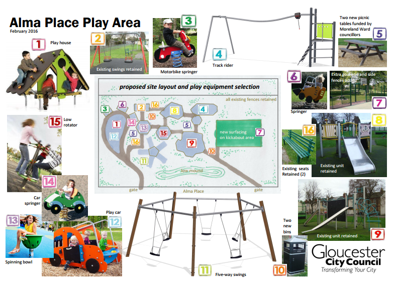Swinging into spring with new equipment for Alma Place play area