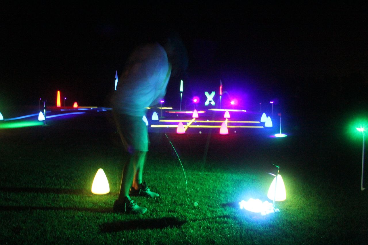 Night Golf Highlights from Wahkonsa Country Club, Iowa Glowgear night golf