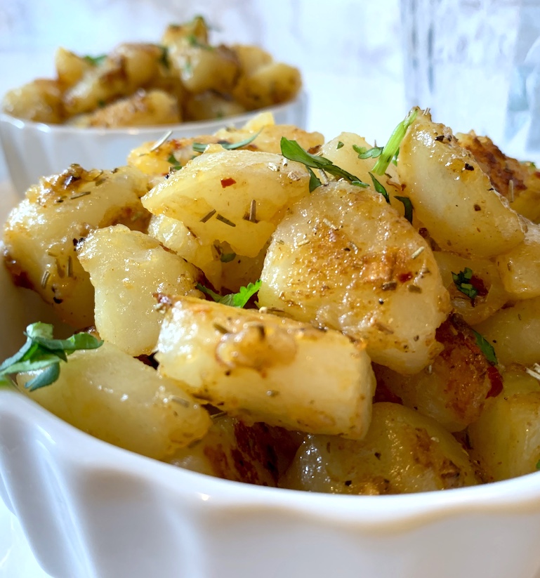 Crispy Breakfast Potatoes Glowing On Plants