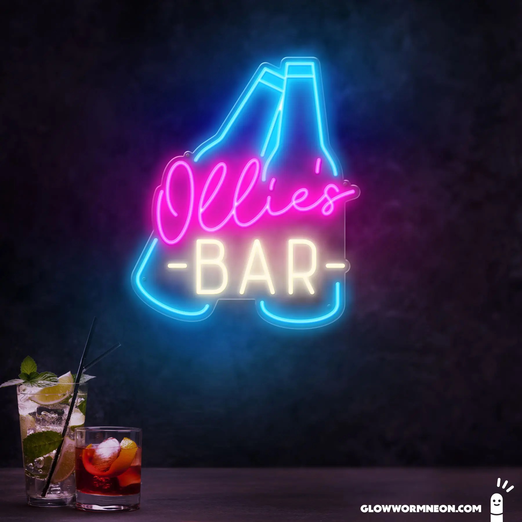 Customisable Bar Neon Sign Glowworm Neon