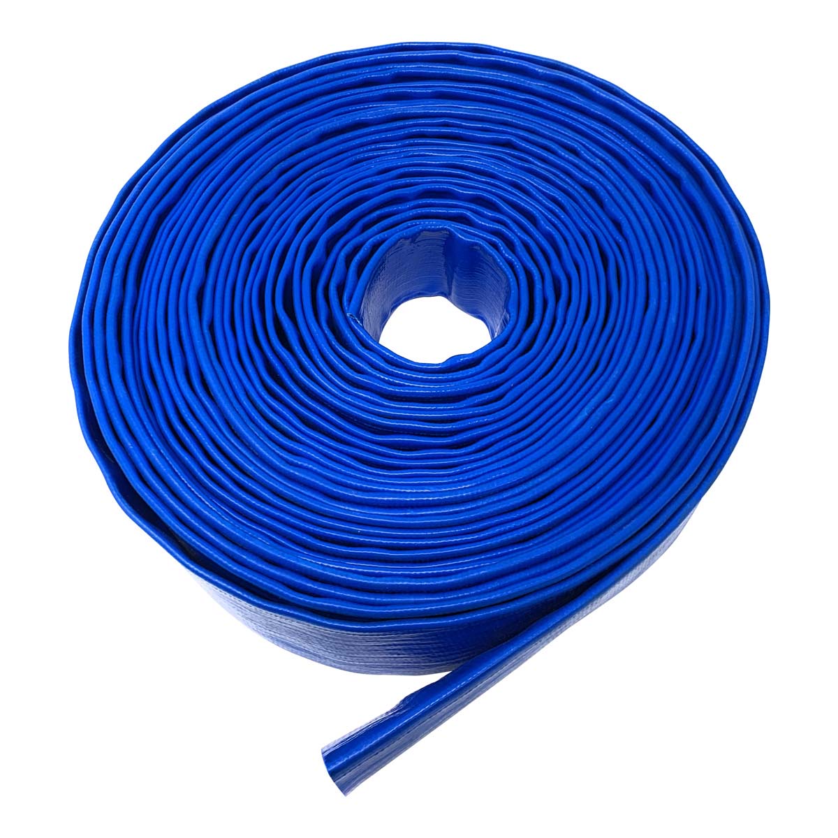 Gloxco 1" ID Blue Lay Flat PVC Discharge Hose , 300' Length
