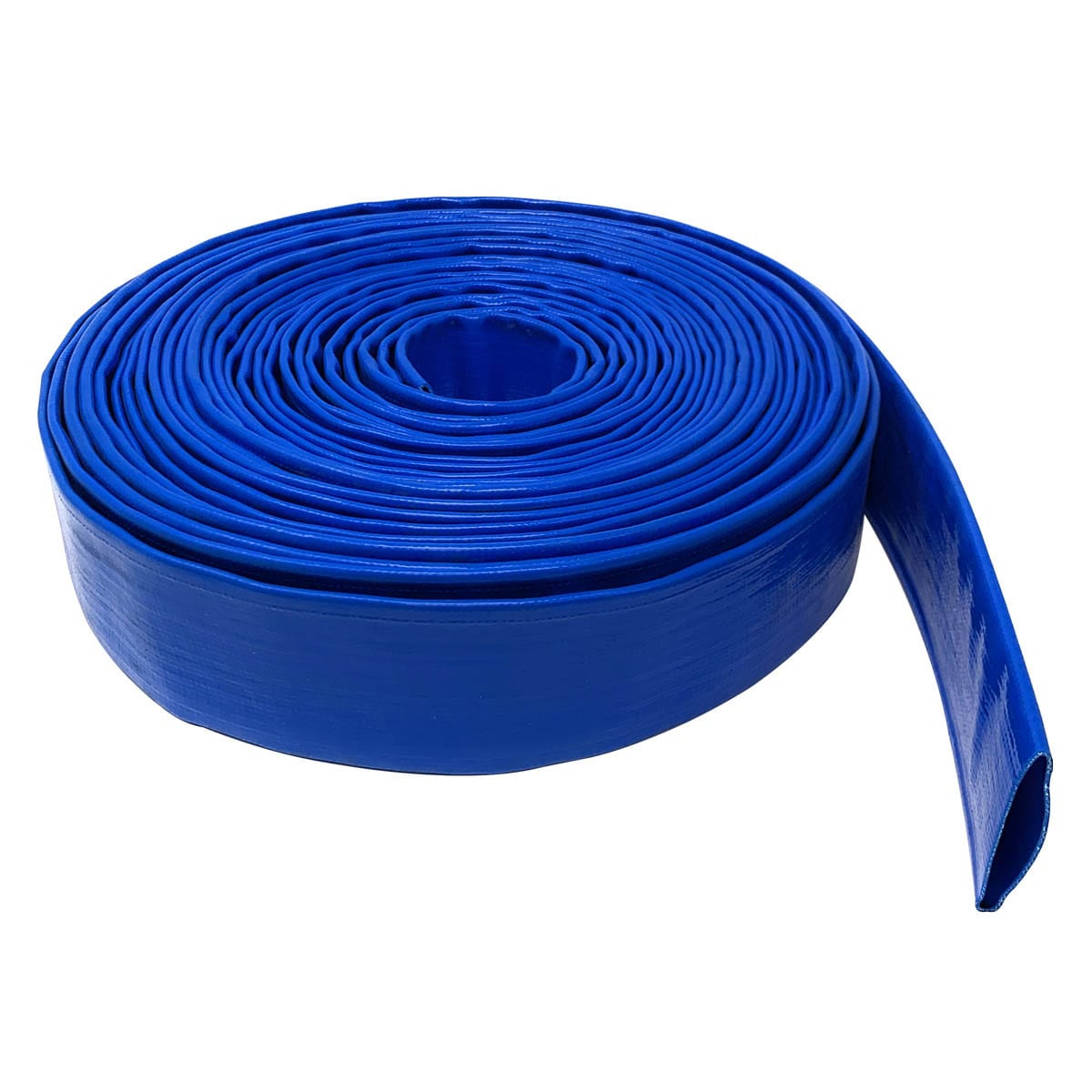 Gloxco 1" ID Blue Lay Flat PVC Discharge Hose , 300' Length