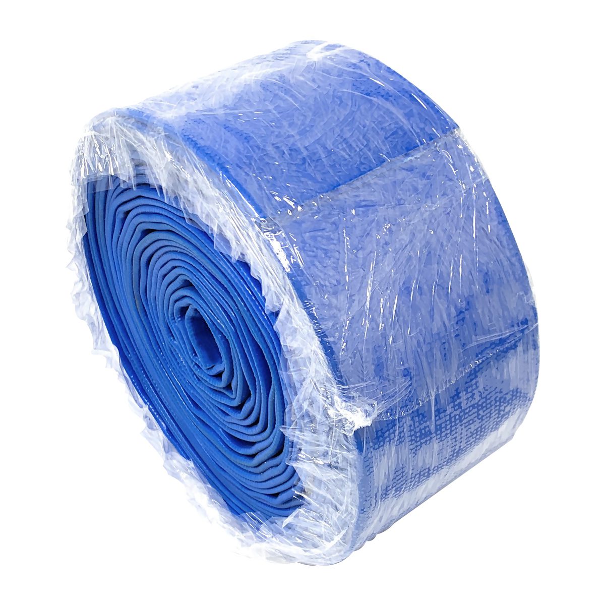 Gloxco 2" ID Blue Lay Flat PVC Discharge Hose Assembly, 10' Length