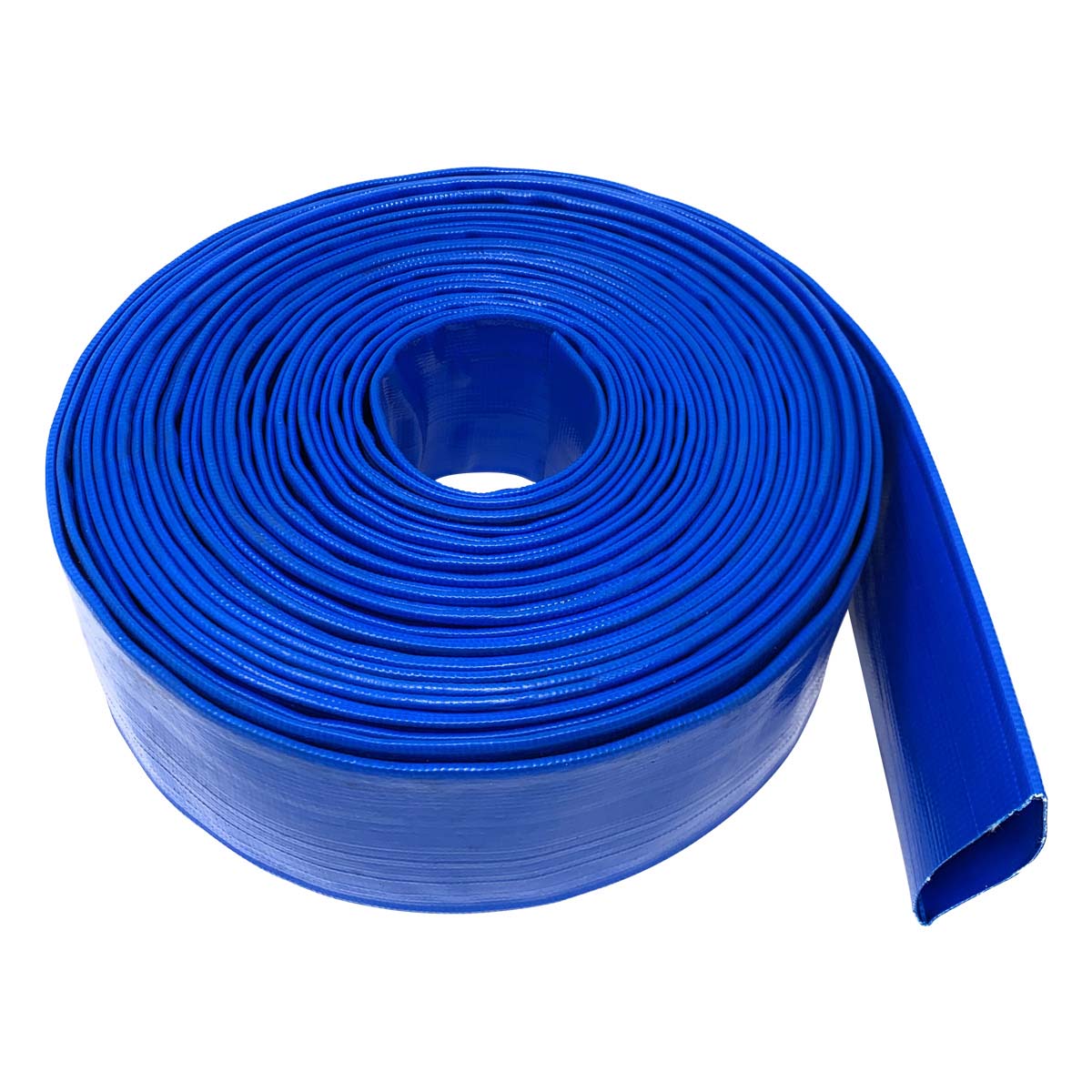 Gloxco 4" ID Blue Lay Flat PVC Discharge Hose, 300' Length