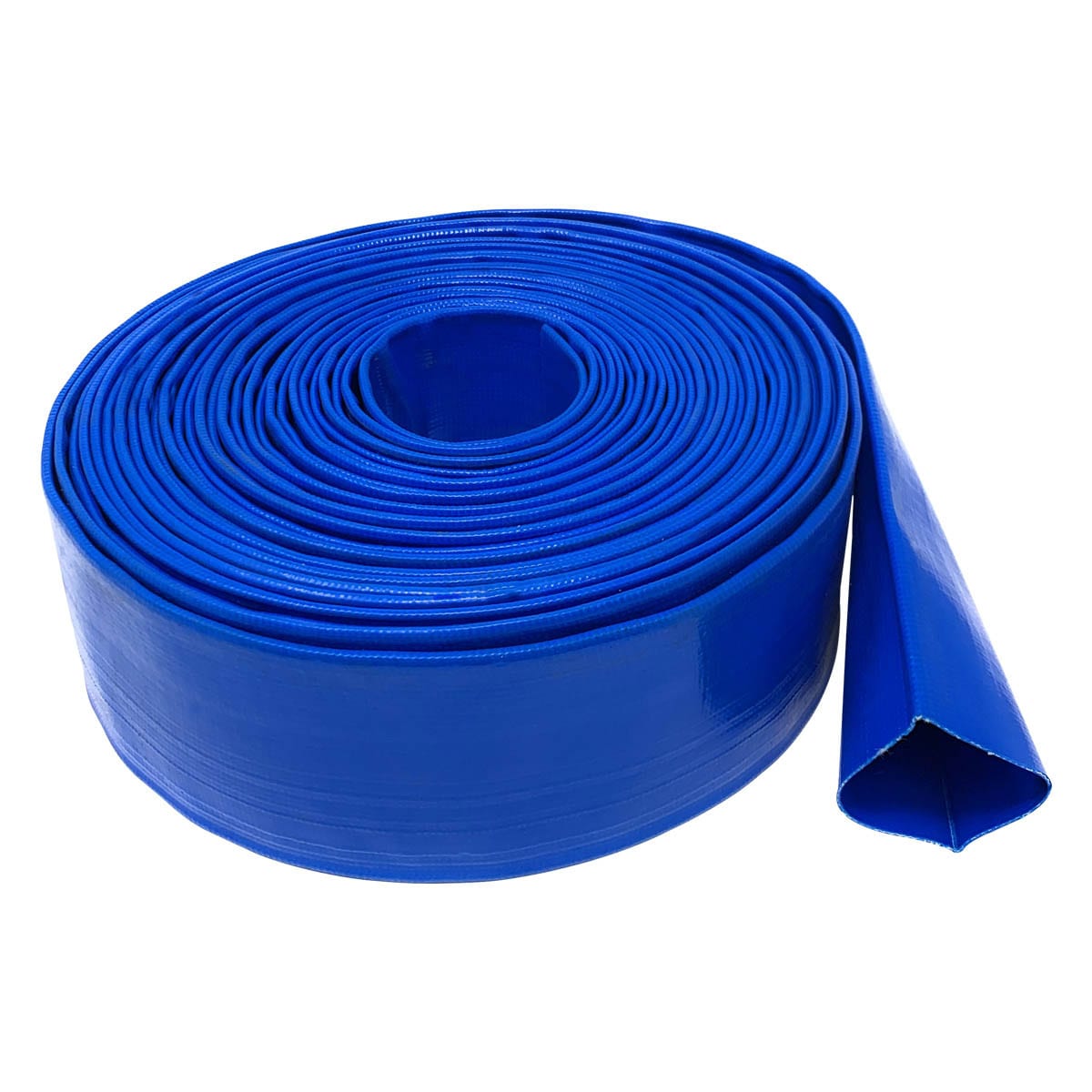 Gloxco 4" ID Blue Lay Flat PVC Discharge Hose, 300' Length