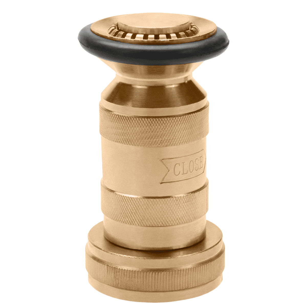 Fire Hose Fog Nozzle, 21/2" NPSH Threads, 150 GPM, Satin Brass