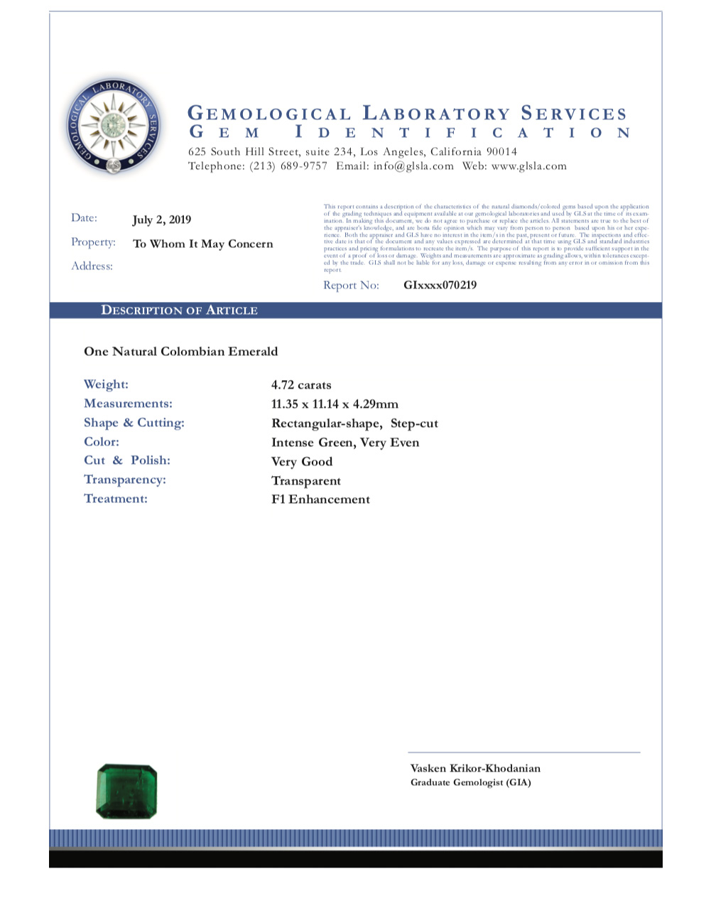 gemidsample Gemological Laboratory Services