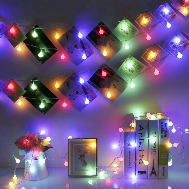 LED String Lights, 33ft 100 LED Battery Powered String Lights, 8 Modes