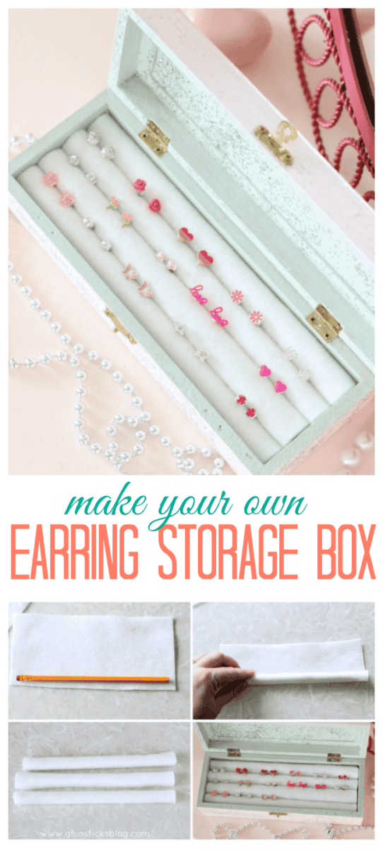 Make an Earring Storage Box for 5 Using Pencils and Felt