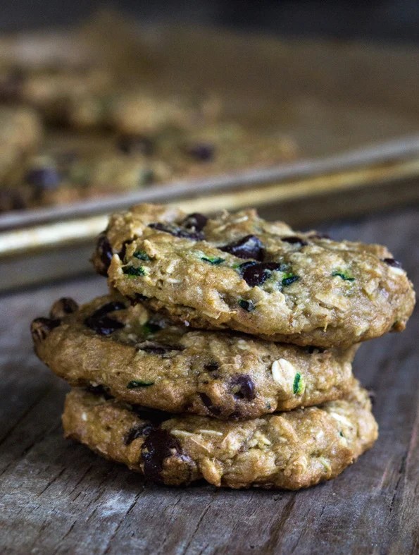 Zucchini Oatmeal Gluten Free Chocolate Chip Cookies