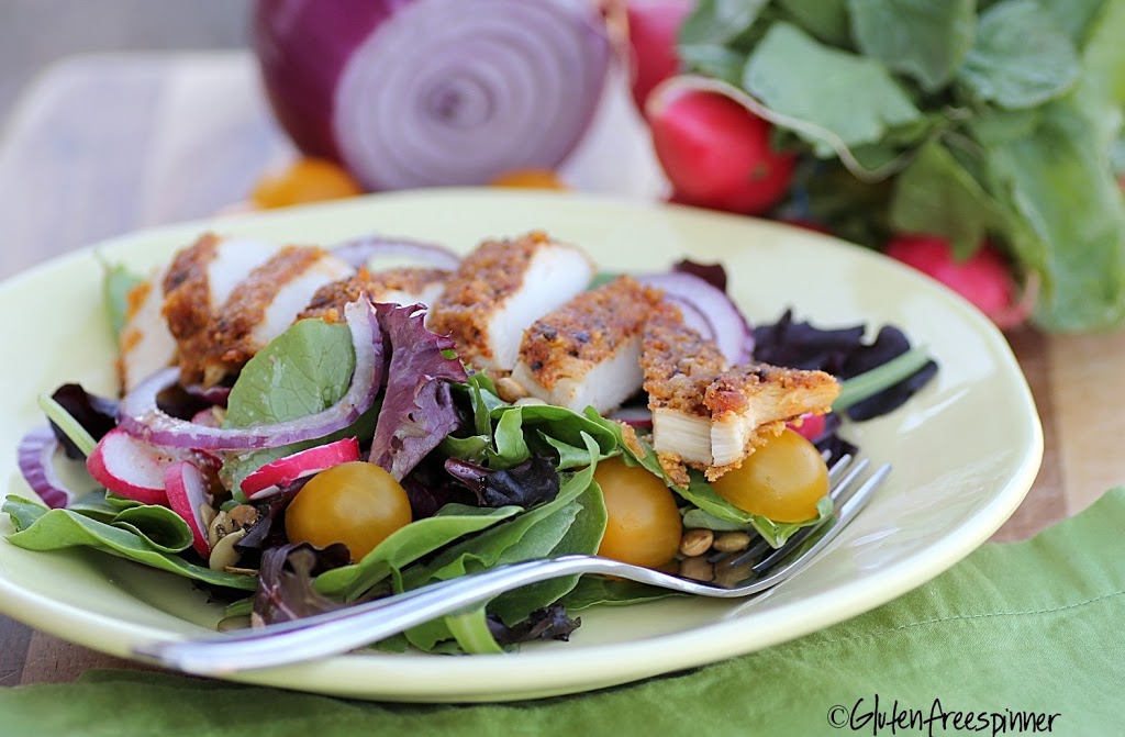 Spring Mix Salad with Chicken Cutlet Food, Gluten Free, Recipes
