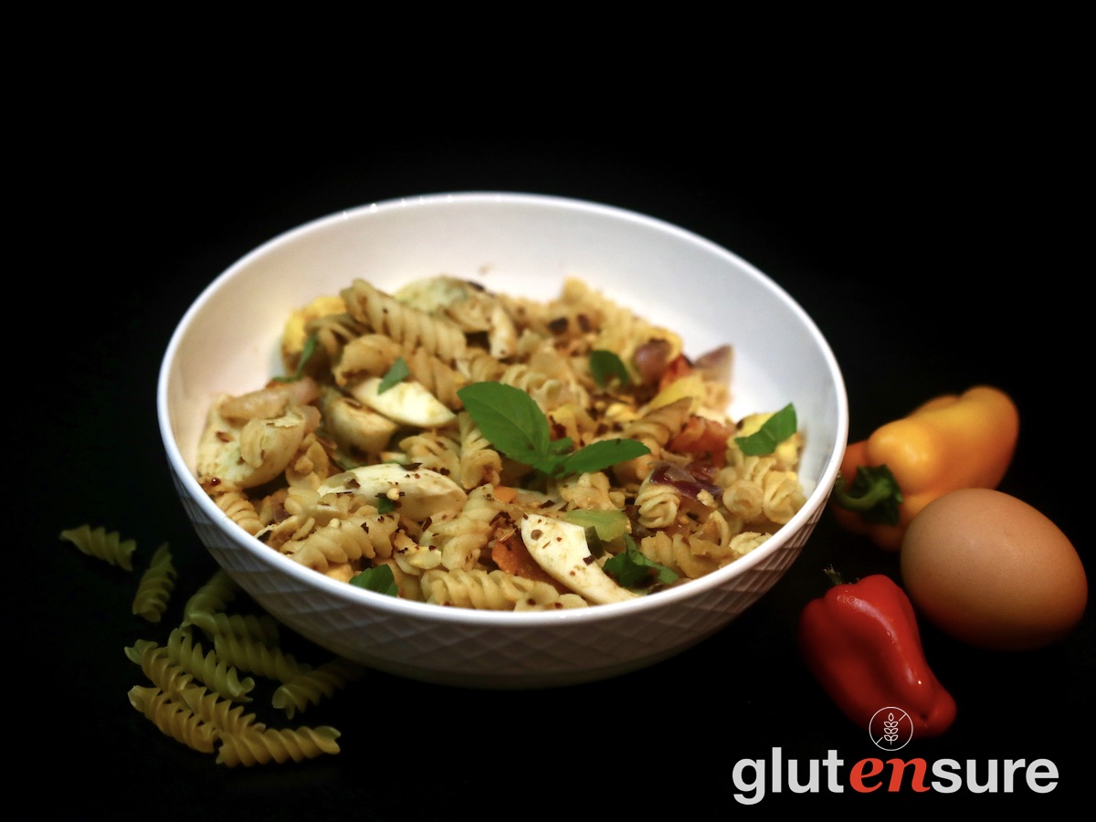 GlutenFree Pasta with Boiled Eggs Glutensure