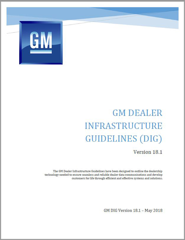 Updated GM Dealer Infrastructure Guidelines Now Available TechLink