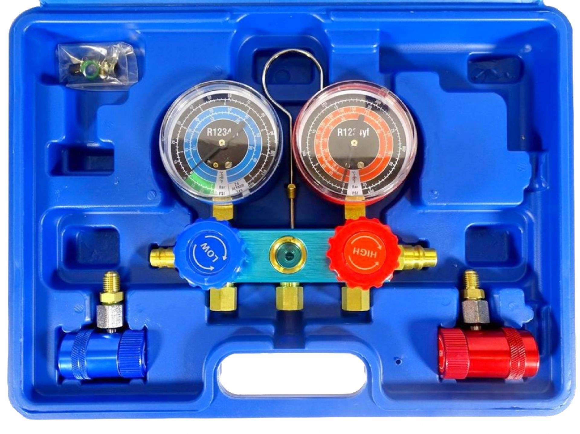 R1234YF HVAC AIR CONDITIONING ALUMINUM MANIFOLD GAUGE SET MAGNUS