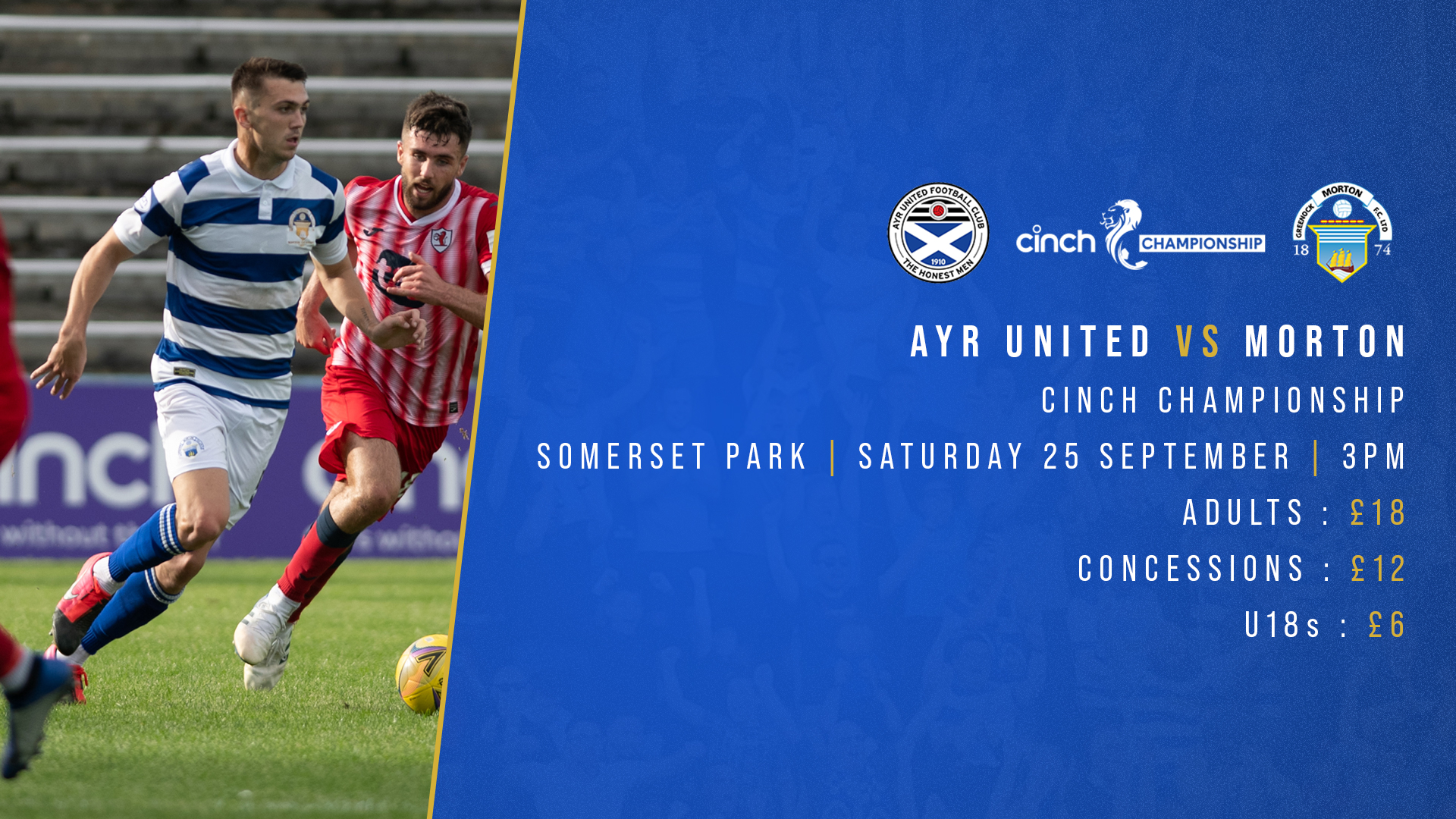 Ayr United Ticket Information Greenock Morton FC