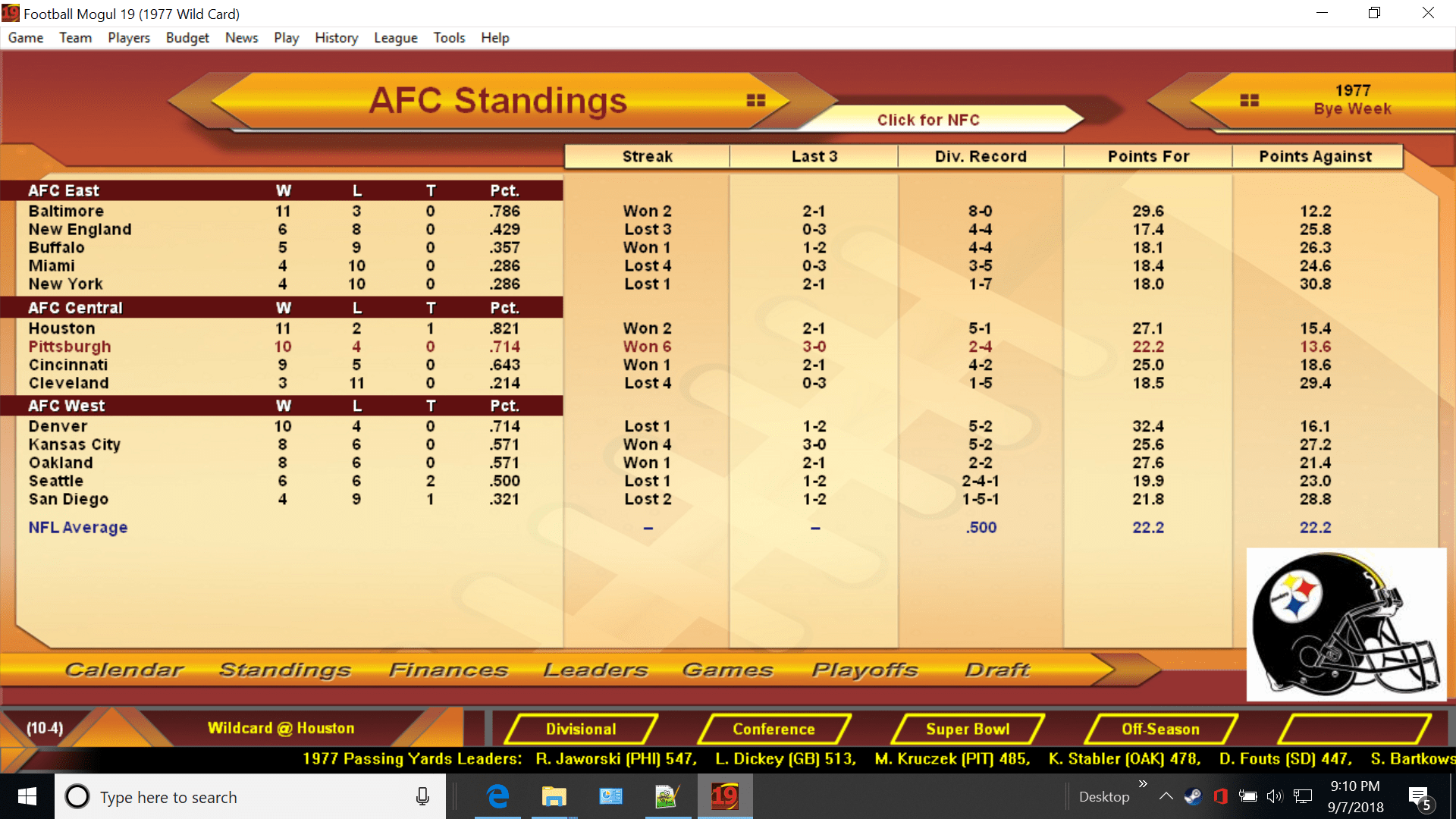 Football Mogul 19 (PC) 2019 NFL Simulator and Manager GM Game