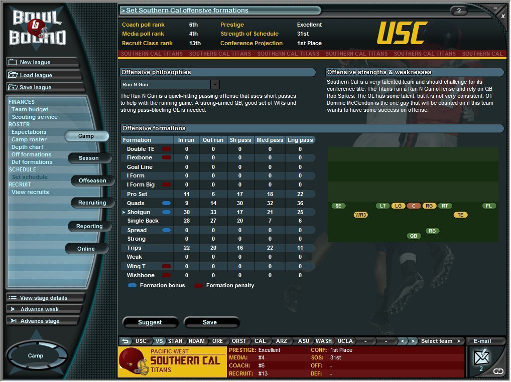 Bowl Bound College Football (PC) NCAA Manager Simulation GM Game