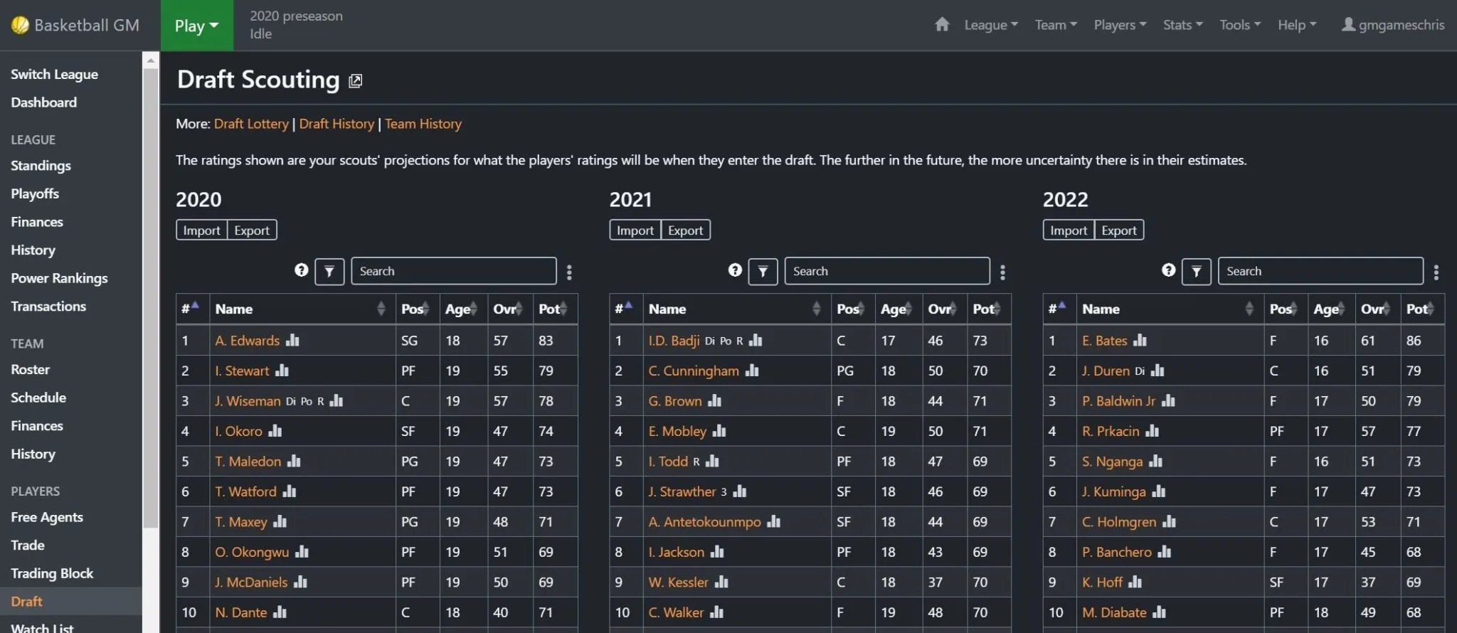 Basketball GM Android)