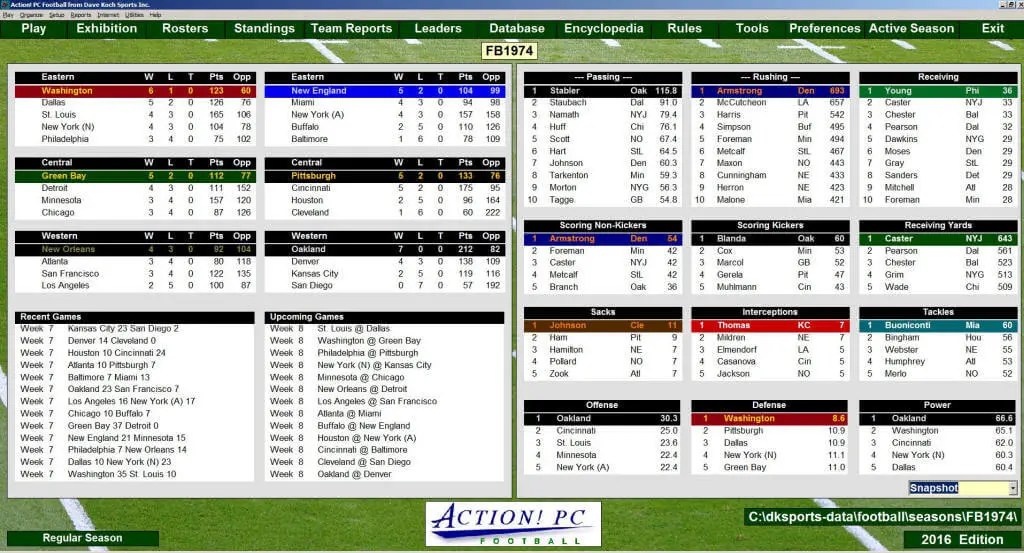 Action! PC Football 2016 (Windows PC) NFL Manager Simulator GM Game