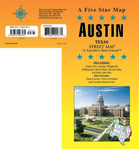 Austin, Texas Street Map GM Johnson Maps