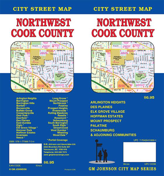 Cook County Northwest, Illinois Street Map GM Johnson Maps