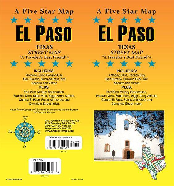 El Paso, Texas Street Map GM Johnson Maps