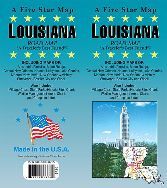 Louisiana, Louisiana State Map GM Johnson Maps