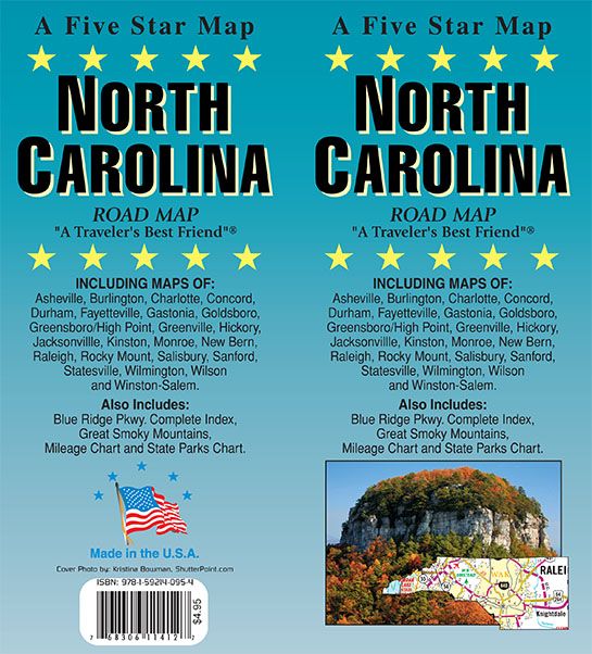 North Carolina, North Carolina State Map GM Johnson Maps